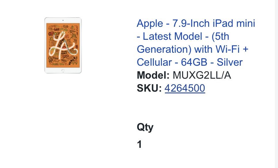 Apple iPad Mini 5th Generation