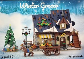 LEGO Brick Vault Winter Grocer Set COMPLETE Used