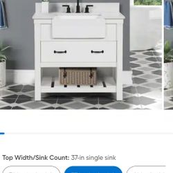 Brand New Farmhouse Style Bathroom Vanity "NO Marble Top", 37"