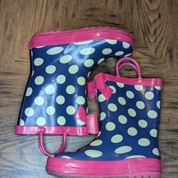 Pink rubber rainboots kids girls shoes size 10