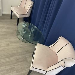 Pink Suede chairs