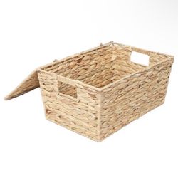 Three Bamboo Rattan Storage Containers with Lids