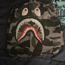 Bape black and grey camo hoodie