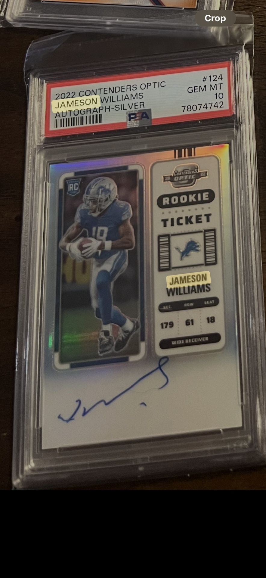 Jameson Williams Psa 10 Auto