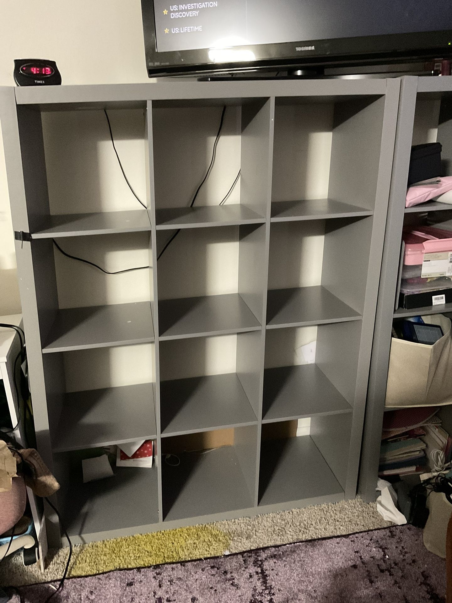 Gray Cube Shelving