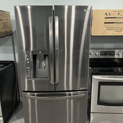 🖤 LG Black Stainless 3-Door Refrigerator 🖤