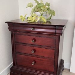 🛏 Classic Versaille 4-Drawer Nightstand – 24.5 x 17 x 27 | Bordeaux Finish