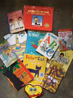 12 misc kid books. Most are NEW, never used!!!