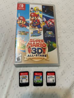 Nintendo Switch 4 Game Lot bundle super mario 3d all stars smash bros kirby paper