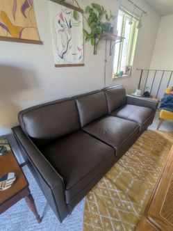 Dark Brown Leather Couch