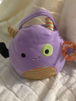 Original Squishmallows Blaze the Monster Halloween Plush Treat Pail NWT Rare