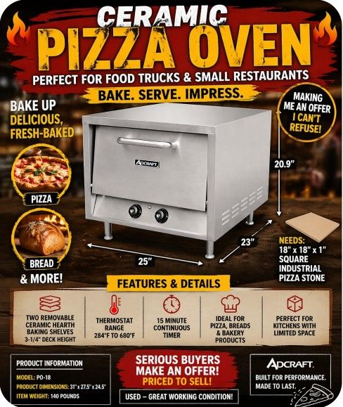 π₯ CERAMIC PIZZA OVEN β COMMERCIAL GRADE π₯
