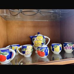 Ceramic Hand Painted Fruit Tea Set 