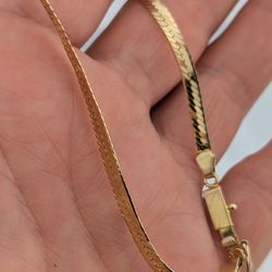 ✨💛14K Yellow Gold Herringbone Bracelet W/ Safe Hidden Box Clasp.| 8"
|4mm💛✨