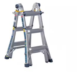 5 in 1 Multi Position Pro 14 ft. Reach Aluminum Adjustable Multi Position Ladder, 375 lb. Load Capacity Type IAA Duty