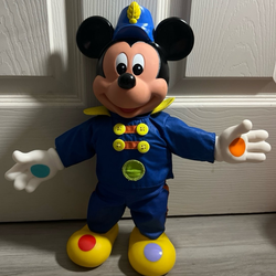Vintage 1990 Disney Mattel Mickey Mouse Marching Band Leader Squeak Doll