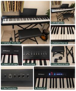 Roland FP-30 88-Key Digital Piano + Stand, Bench & Pedal