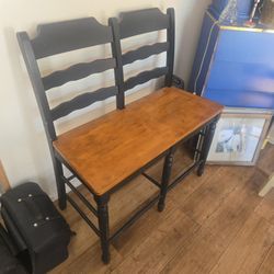 Black/Brown Wooden Bench