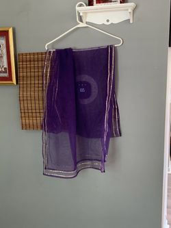 LADIES FULL LENGTH INDIAN DUPATTA OR WESTERN ETHNIC SCARF IN A PURPLE CHIFFON BRAND NEW