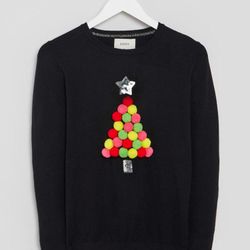 Papaya long sleeve black holiday Christmas ugly sweater shirt top Sweatshirt  Size L Large Christmas Holiday Tree