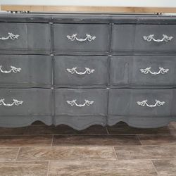 62" 9 Deep Drawer Wood French Provincial Dresser $220 OBO