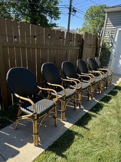 Modern Black Rattan Woven Patio Chairs / Patio Chairs / Porch Chairs / Outdoor Furniture