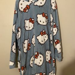 Hello Kitty Blue Onesie With Hoodie