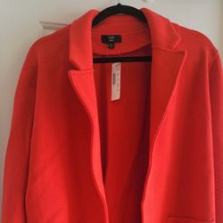 NWT J.crew Sophie In Bright Cerise Red Open-front Sweater Blazer Cardigan
