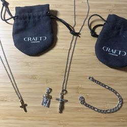 jewlery, necklaces, pendants, bracelet gold and silver from craftd london and midnight city co 