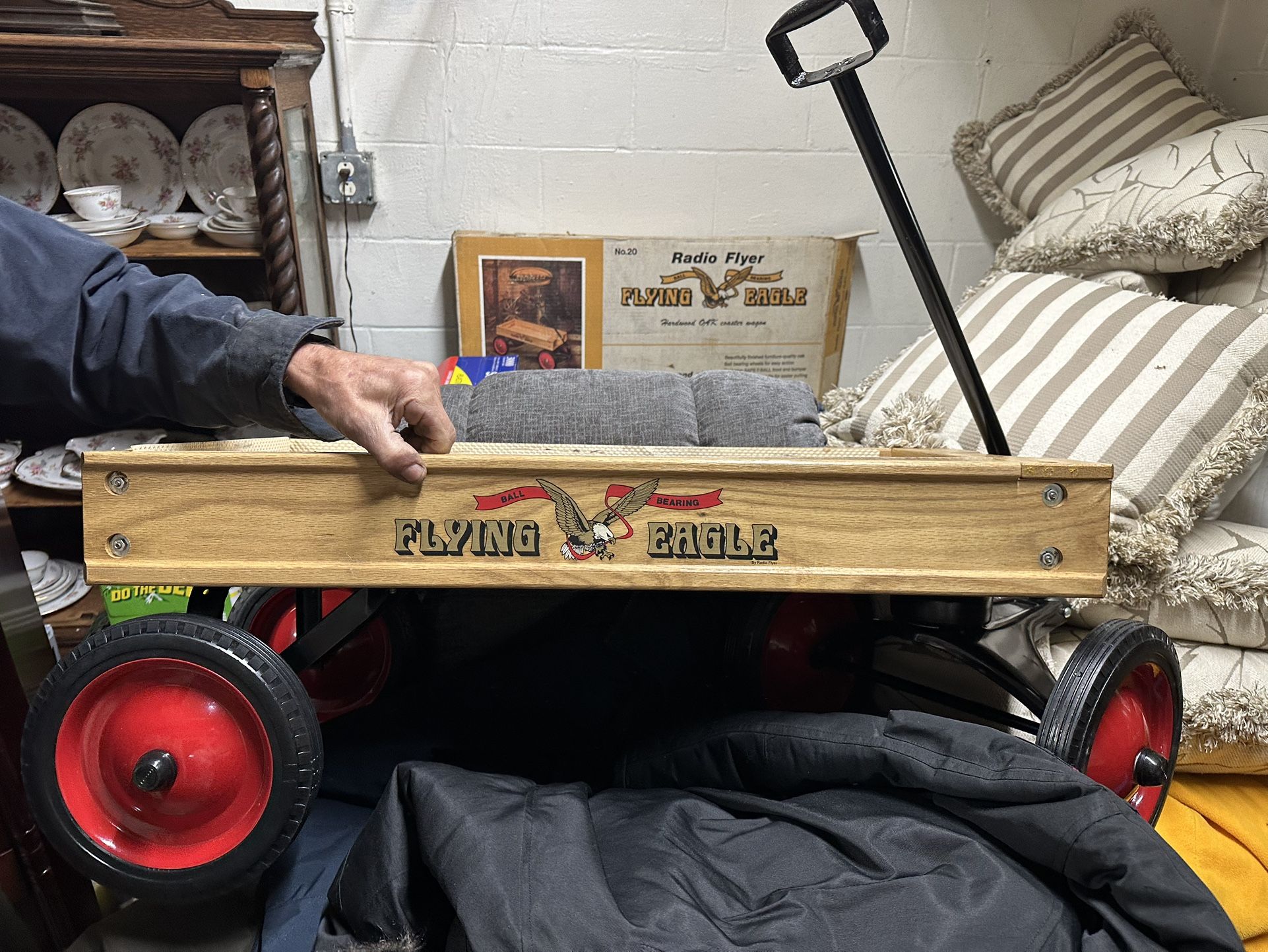 RADIO FLYER FLYING EAGLE HARDWOOD OAK COASTER WAGON NO. 20 NEW IN BOX!!