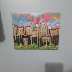 Winston Salem Skyline Painting Medium Size