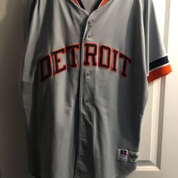 Grey Vintage Detroit Tigers Baseball Jersey - 44