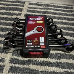 Husky Ratcheting MM Combination Wrench Set (7-Piece)
