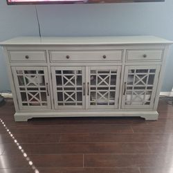 Gray/ blue tv console