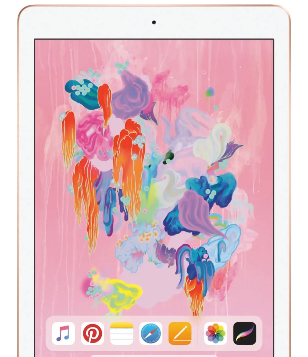 Apple - iPad 6th gen with Wi-Fi - 32GB - Gold Model:MRJN2LL/A. Like new, bestbuy certified, comes as shown.
