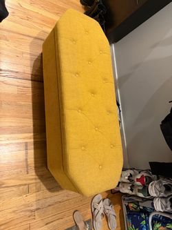 Yellow storage bench