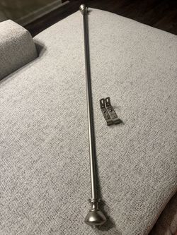 Metal Decorative Curtain Rod with Finials - Silver