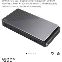 GPD G1 eGPU 7600m XT