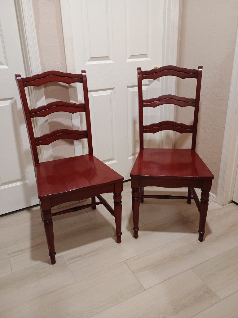 Pier One Dining Wood Chairs, Two Maroon/Deep Red. Deer Vly 67th Ave 85310