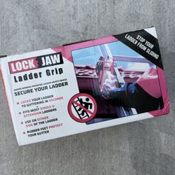 Lock Jaw Ladder Grip, Ladder Stabilizer, Fits on Gutter - NEW IN BOX