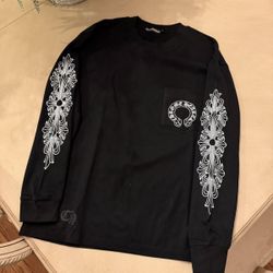 Black long sleeve chrome hearts shirt