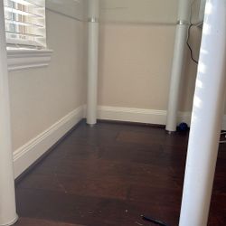 Dining Table – Glass Top + White Metal Legs