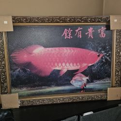 Red Arrowana Picture With  Frame