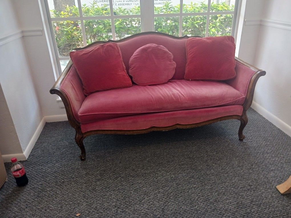 Antique Velvet Loveseat