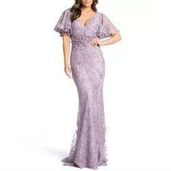 MAC DUGGAL Flutter-Sleeve Gown size 8