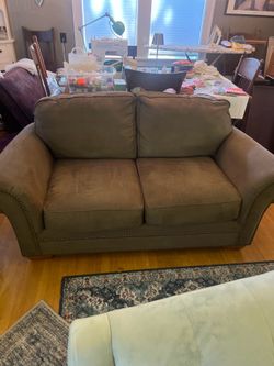 Green Couch with Rolled Arms