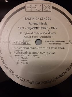 East Aurora high school 1974 /1975 concert band