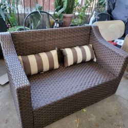 Wicker Style Patio Love Seat