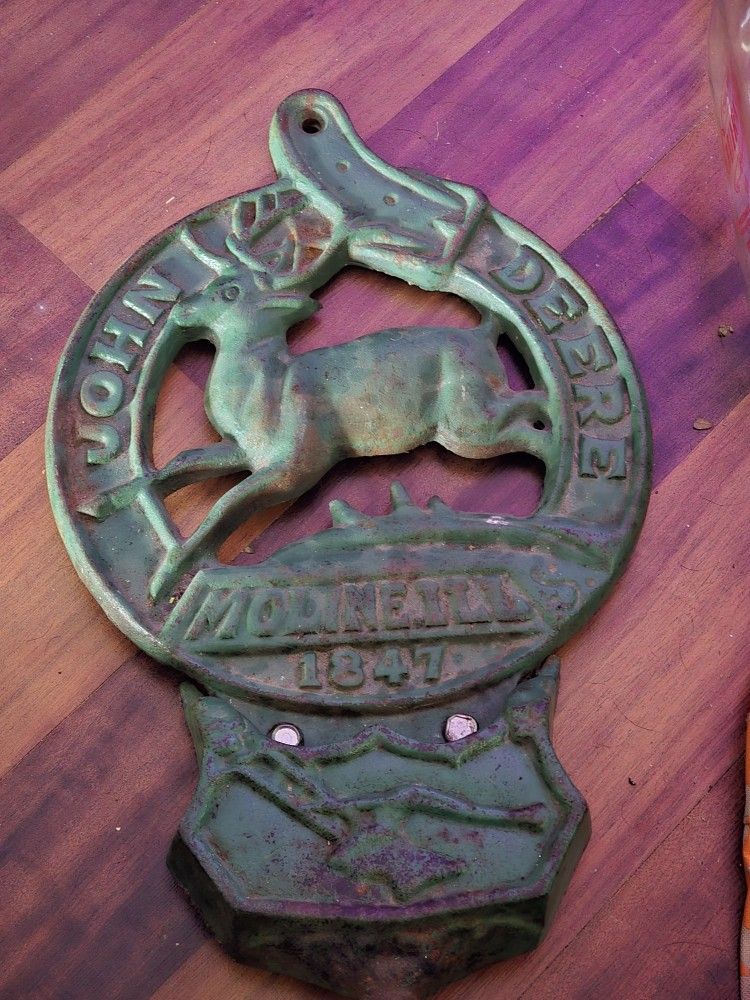 Antique Cast Iron John Deere Mail Holder $100