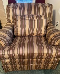 Striped Upholstered Accent Armchair